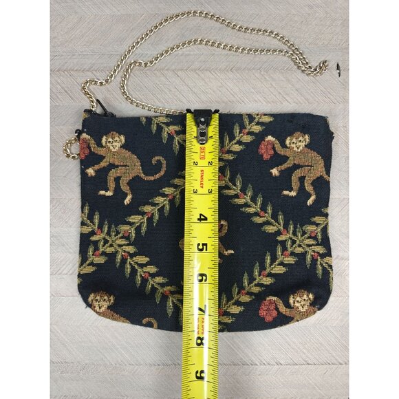 Vtg Doodle Bag Monkey Tapestry Crossbody Shoulder Purse Chain Strap Stuart FL - Picture 4 of 10